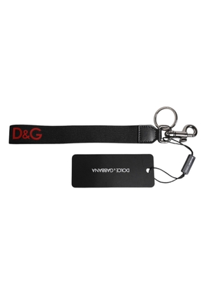 Black Logo Nylon Silver Brass Men Holder Keychain Keyring