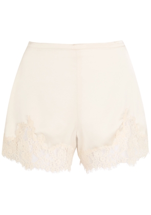 Reformation Fern Lace-trim Satin Shorts - White - L (UK14 / L)