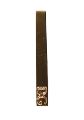 Gold Tone Brass Logo Branded Tie Clip Bar
