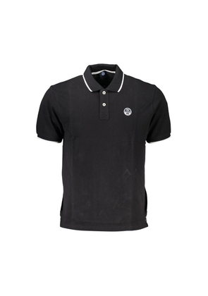 Black Cotton Polo Shirt - S