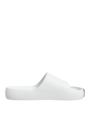 Dolce & Gabbana White Logo Slides Sandals Men Beachwear Shoes - EU40/US7