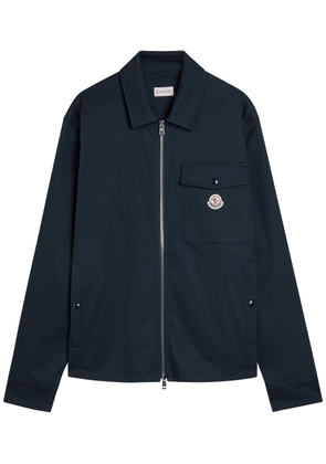 Moncler Logo Stretch-cotton Overshirt - Navy - Xxl