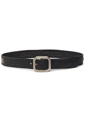Cherry Los Angeles Studded Eagle Leather Belt - Black - 32 (W32 / M)