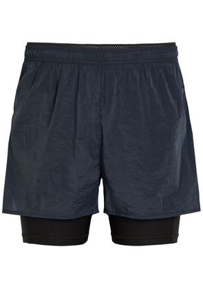 Literary Sport Myles Crinkled Stretch-nylon run Shorts - Navy - XL