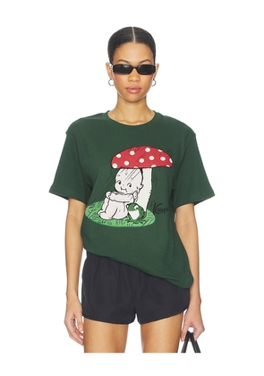 The Forecast Agency Kewpie Mushroom Frog Tee in Green. Size L. Also in M, S, XL/1X, XS.