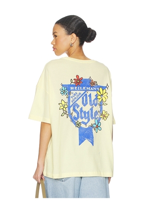 The Forecast Agency Old Style Beer Tee in Yellow. Size L. Also in M, S, XL/1X, XS.