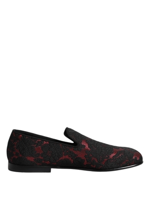 Red Black Jacquard Slip On Men Loafers Shoes - EU40/US7
