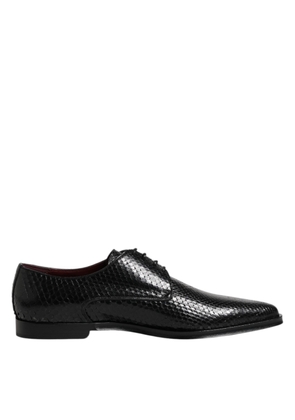 Black Leather Lace Up Dress Men Derby Shoes - EU40/US7