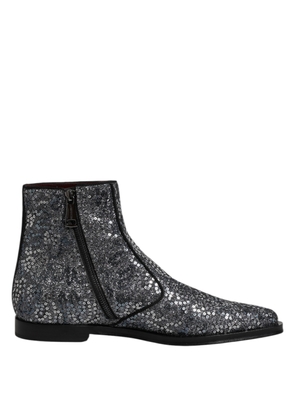 Dark Gray Cotton Sequined Chelsea Boots Shoes - EU41/US8