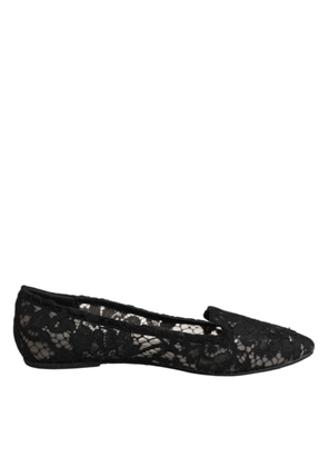 Black Taormina Lace Slip On Flats Shoes - EU37.5/US7