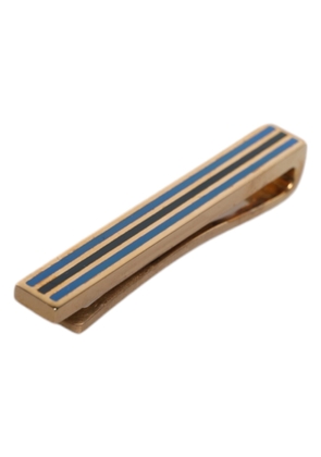 Gold Tone Brass Logo Branded Tie Clip Bar