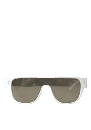 Dolce & Gabbana Chic White Acetate Designer Sunglasses
