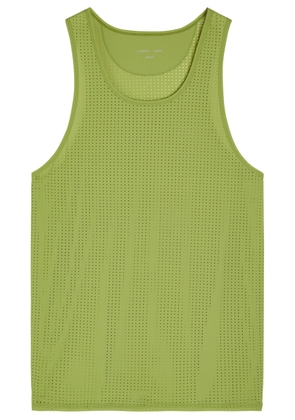 Literary Sport Jude Perforated Stretch-polyamide run Tank - Green - M