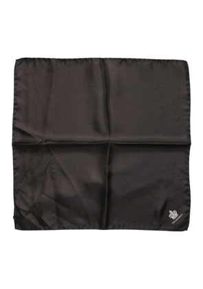 Brown DG Crown Silk Square Men Foulard Scarf