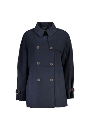 Blue Cotton Jackets & Coat - 34