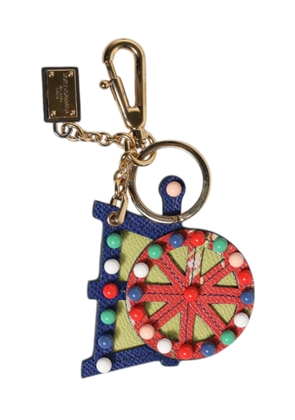 Multicolor Gold Tone Carretto Keychain Keyring