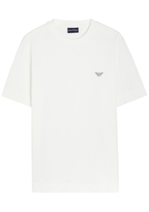 Emporio Armani Logo-embroidered Cotton T-shirt - White - L