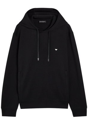 Emporio Armani Logo-embroidered Hooded Jersey Sweatshirt - Black - Xxl