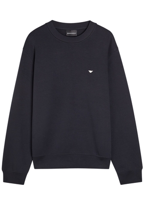 Emporio Armani Logo-embroidered Jersey Sweatshirt - Navy - XL