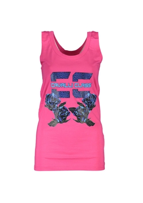 Cavalli Class Pink Cotton Tank Top - XS