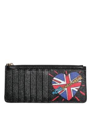 Black Leather #DGLovesLondon Cardholder Case Wallet
