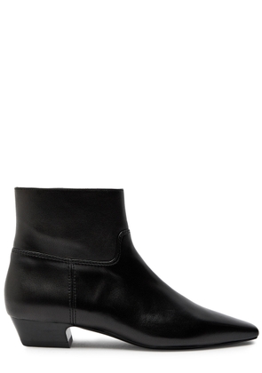 Stuart Weitzman Stassi 20 Leather Ankle Boots - Black - 38 (IT38/ UK5)