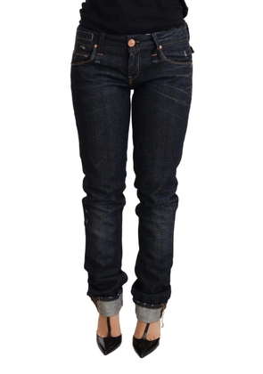 Acht Dark Blue Cotton Slim Fit Folded Hem  Denim Trouser Jeans - W26