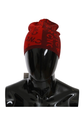 COSTUME NATIONAL C’N’C   Wool Blend Branded Beanie Hat