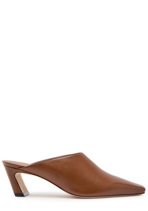 Stuart Weitzman Stassi 50 Leather Mules - Brown - 38 (IT38/ UK5)