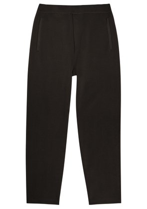 Emporio Armani Tapered Fine-knit Sweatpants - Dark Grey - L