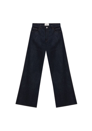 Blue Cotton High-Waisted Jean - L