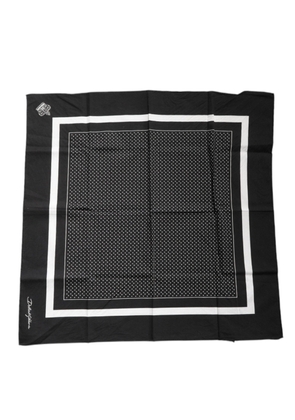 Black Polka Dots Cotton Handkerchief Scarf