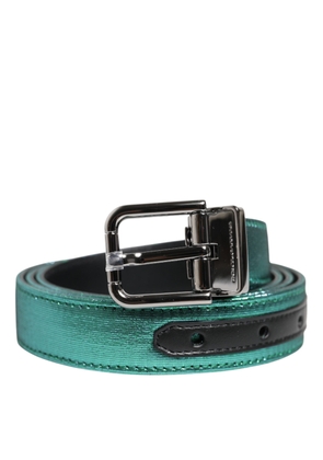 Green Black Polyester Metal Buckle Belt - 105 cm / 42 Inches