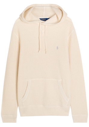 Polo Ralph Lauren Hooded Waffle-knit Wool-blend Jumper - Cream - XL