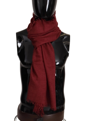 Dolce & Gabbana Red DG Crown Cashmere Silk Shawl Fringe Wrap Scarf