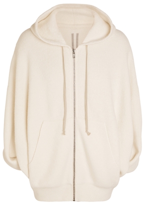 Rick Owens Maglia Zipped Hooded Knit Jumper - Cream - M