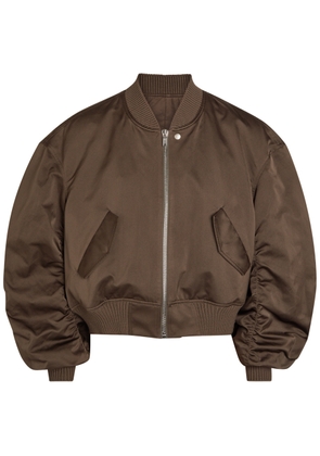 Rick Owens Secchia Flight Satin Bomber Jacket - Dark Brown - 46 (IT46 / S)