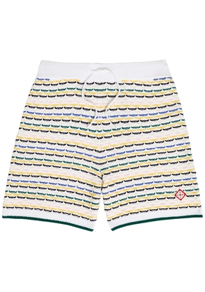 Casablanca Striped Tuck-stitch Cotton-knit Shorts - Multicoloured - XL