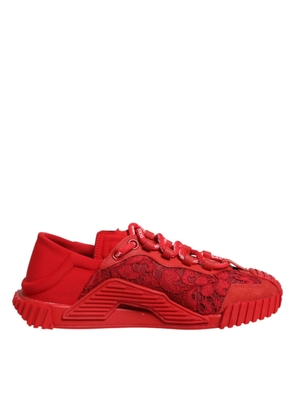 Dolce & Gabbana Red Logo Lace Low Top NS1 Sneakers Shoes - EU37.5/US7
