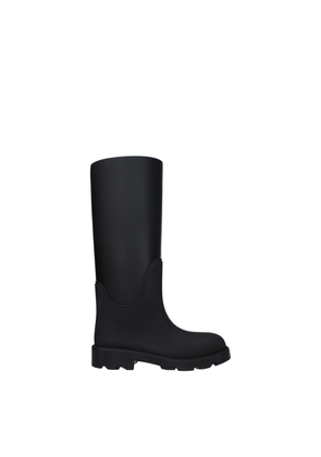 Burberry Black Cotton Rain Boots - EU36/US6