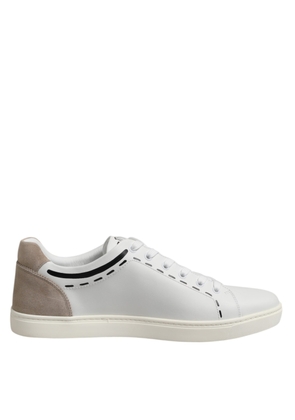 White Leather MILANO Low Top Sneakers Shoes - EU44/US11