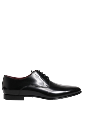 Men Dress Black Calfskin Leather Derby Shoes - EU41.5/US8.5