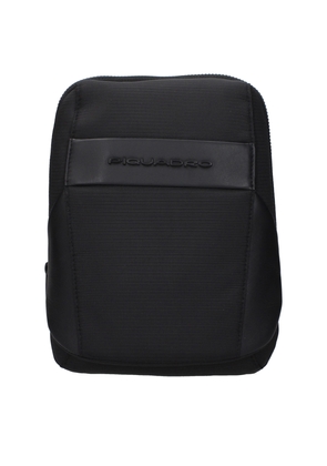 Piquadro Black Fabric Crossbody Bags