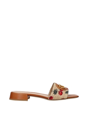 Valentino Garavani Beige Raffia Slippers - EU36/US6