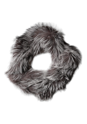 Gray Fox Fur Neck Wrap Warmer Winter Scarf
