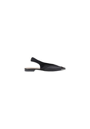 PINKO Black Leather Sandal - EU36/US6