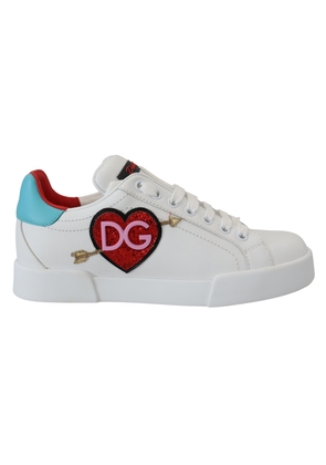 Elegant White Portofino Leather Sneakers - EU35/US4.5