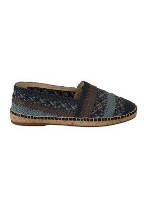 Dolce & Gabbana Blue Gray Slip On Buffalo Espadrille Shoes - EU40/US7