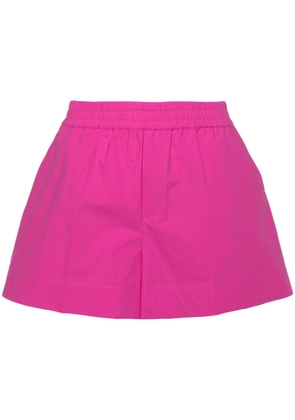 elasticated-waist cotton shorts - XS FUXIA