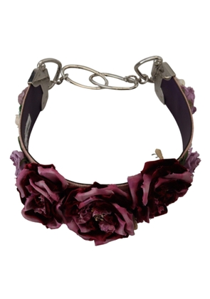 Dolce & Gabbana Multicolor Floral Appliques Metal Shoulder Strap